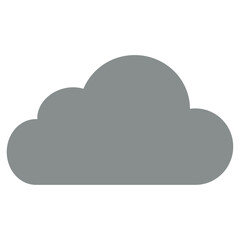 Simple Grey Cloud Weather Icon Illustration
