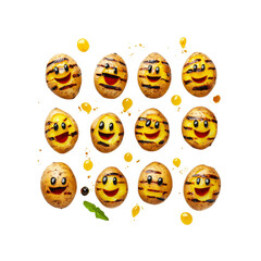 Happy Grilled Potatoes A Delightful Food Arrangement