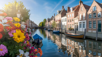 Grand Canal in Venice, Italy, a historic European city reflecting old architecture and boats on its waterways