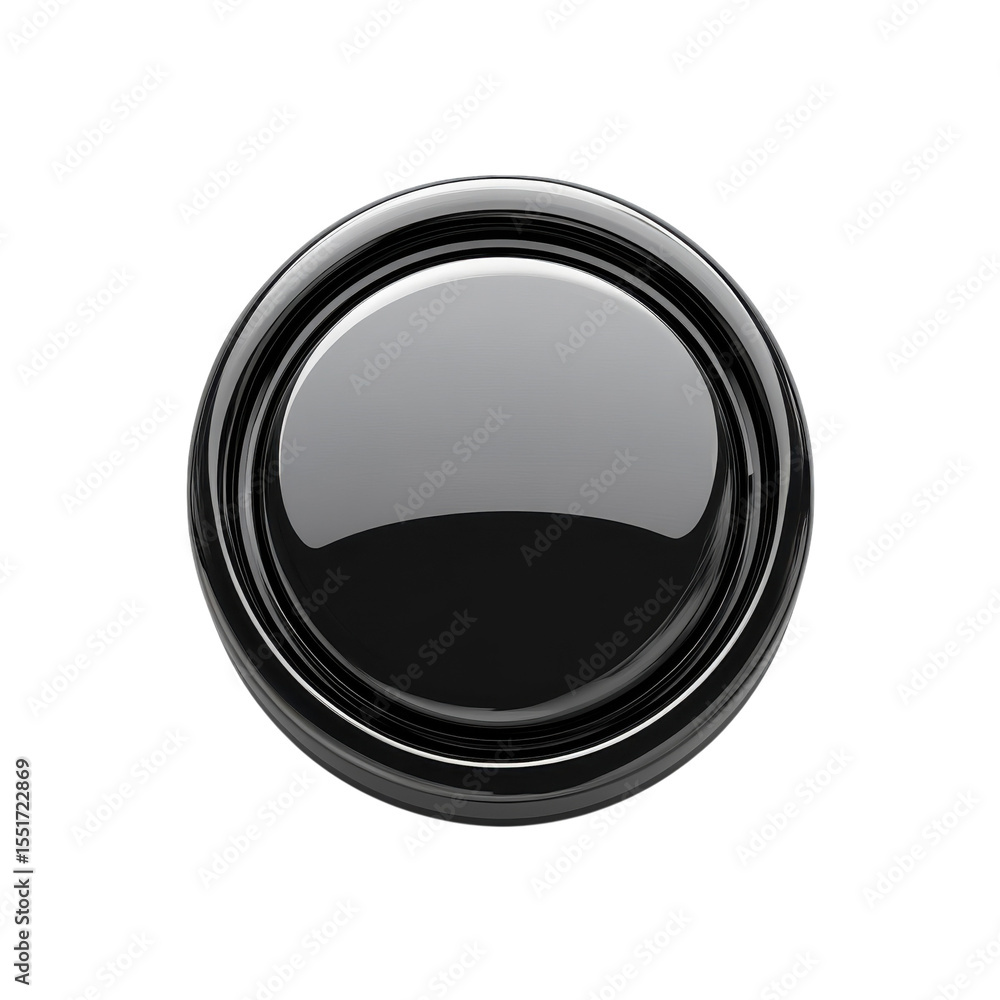 Poster metallic chrome button isolated design element perfect for apps ui on transparent background
