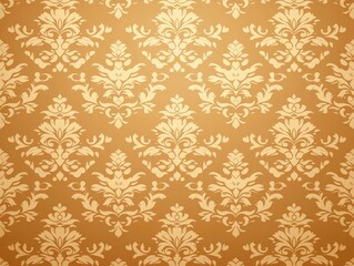 Fototapeta premium Elegant Vintage Damask Pattern in Warm Golden Color Tones