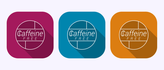 Obraz premium Caffeine free icon design illustration, No caffeine badge sticker label in shadow button design