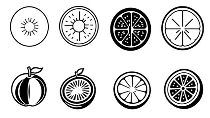 果物断面アイコンコレクション｜Fruit Cross-Section Icon Collection