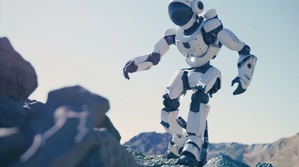 AI-Powered Space Exploration Robot: Futuristic Design for Deep Space Missions, Equipped with Machine Learning, Autonomous Navigation, and Extraterrestrial Scanning Capabilities – Ideal for Sci-Fi Conc