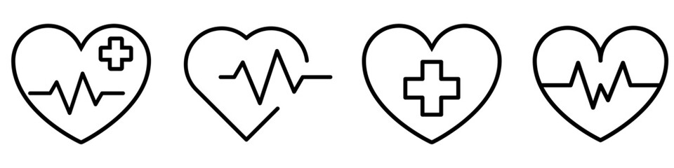 World Health Day icon vector set. Medicine illustration sign collection. Healthcare symbol. Medical records web icons.