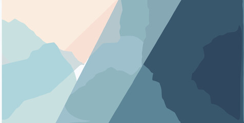 Folded paper style geometric lines in icy blue, pearl, and slate