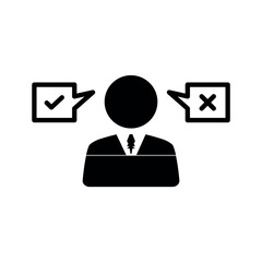 business decision making confusion icon.