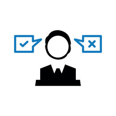 business decision making confusion icon.