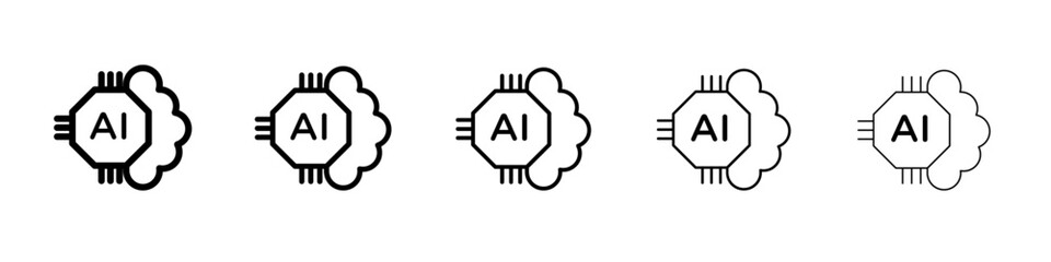 AI chip icon simple illustration logo art
