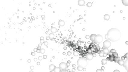 大量の泡、粒子が湧き上がる