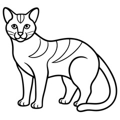 Minimalist Sand Cat Vector