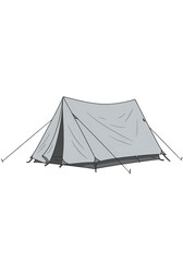 Illustration Of White Camping Tent For Outdoor Activities Isolated