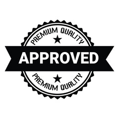 Obraz premium Black approved stamp with premium quality text and star emblem