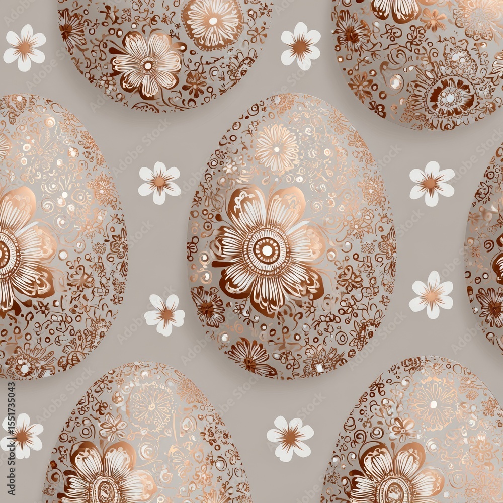 Poster easter eggs adorned with an array of colors and special patterns take center stage against a neutral