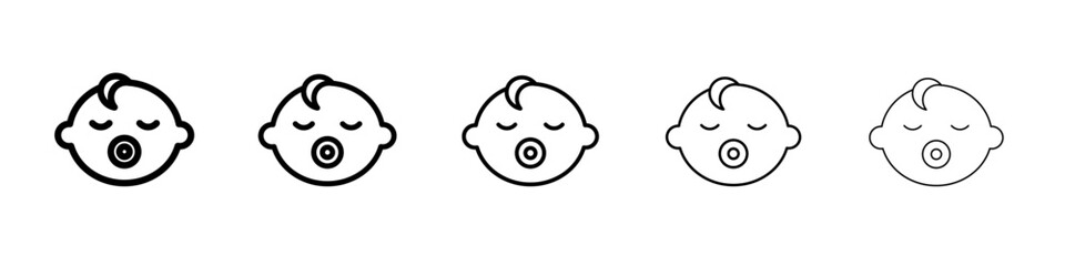 baby face icon simple illustration logo art