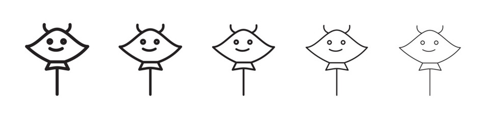 Bat Ray Fish icon simple illustration logo art