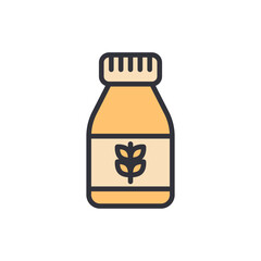 Bottle With Wheat Symbolizing Natural Or Organic Ingredient Product