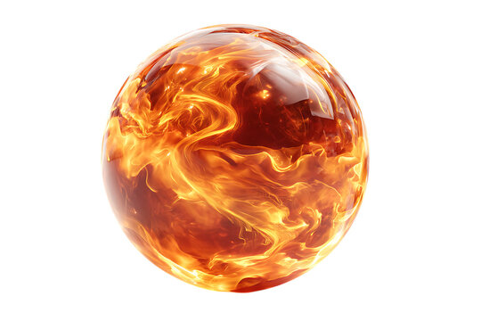 Fiery Orb, Burning Sphere, Abstract Fireball