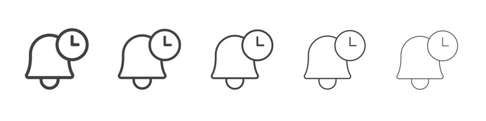 Bell and clock icon simple illustration logo art