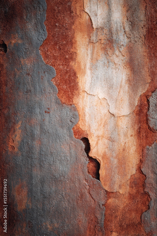 Poster close up of a weathered wall showing textures and color variations on the surface