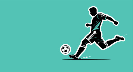 Minimalistic and powerful sports composition of football player