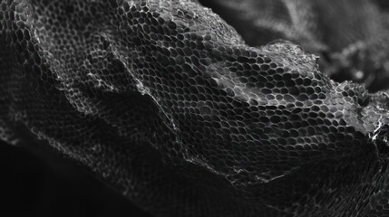 Close-up of textured honeycomb-like material