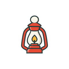 4th of July lantern icon in flat cartoon style, traditional symbol of liberty, independence, and historic celebration