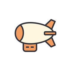 Obraz premium Isolated Graphic Illustration Of A Stylized Blimp With Transparent Feel