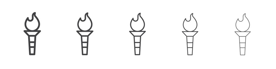 Burning torch icon simple illustration logo art