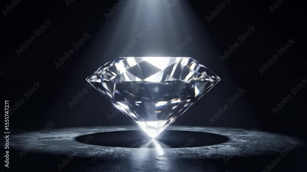 Poster sparkling diamonds on display: a showcase of light and brilliance in a dark setting