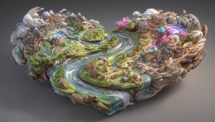 Fototapeta premium Earth Day is represented by a vibrant eye-catching background design template featuring the Earth in the shape of beautiful artistic lakes, perfect for environmental wildlife projects using