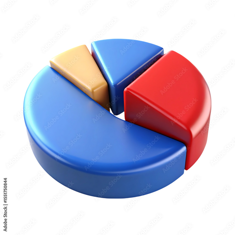 Aufkleber colorful 3d pie chart representing data analysis and business statistics with black background