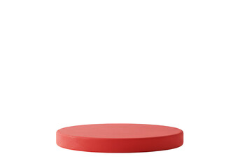 Isolated 3d Rendering of a Red Round Podium Stage Display Stand