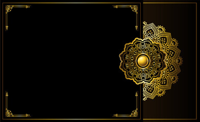 vintage frame with mandala ornament background