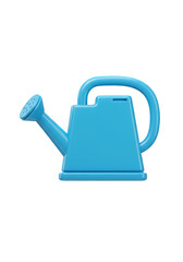 Fototapeta premium Isolated 3d Blue Watering Can on Transparent Background for Gardening