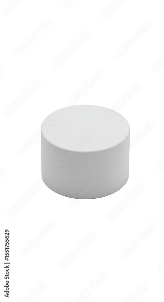 Poster isolated 3d rendering of white cylinder shape object geometric