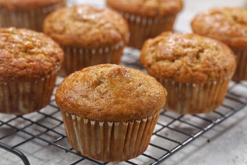 Banana muffins are made from a mixture of raw materials in the form of wheat flour and crushed banana.