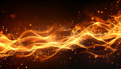 火花の粒子が浮かぶダークな炎風グランジ背景 – Grunge Texture of Floating Fire-Like Particles on a Dark Brown Background