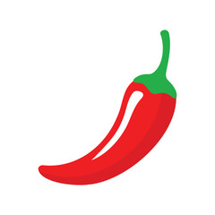 Red Chili Pepper Vector Illustration for Food, Cooking, and Mexican Cuisine Designs
