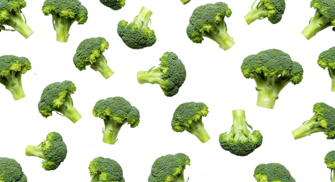 Isolated Broccoli Vegetable PNG Healthy Fresh Green Food Diet Pattern - Powered by Adobe