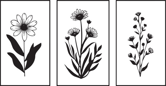 Set of vector floral elements, Set of hand drawn illustrations of birdsm, vintage, drawing, vector, sketch, illustration, landscape, house, tree, frame, design, old, set, pattern, architecture, flower