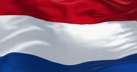 Close-up of the Netherlands flag waving