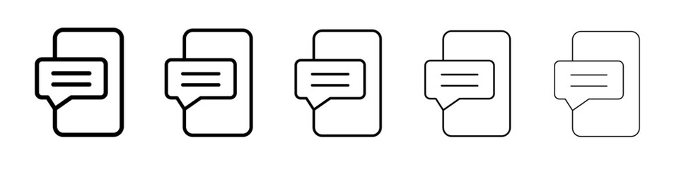 Chatting message on mobile phone icon simple illustration logo art