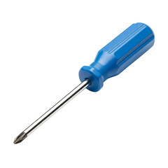 Isolated Blue Screwdriver Tool for Repair Metal Equipment on Transparent