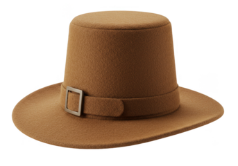 Isolated Brown Pilgrim Hat for Thanksgiving Celebration on Isolated Background
