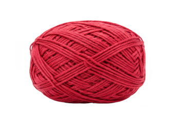 Isolated Ball Of Red Yarn for Knitting Craft with Transparent BG