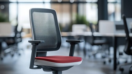 Modern Ergonomic Office Chair in a Blurred Workspace
