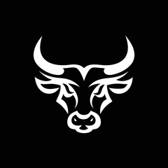  Bull head logo vector  in button design, a strong and bold animal symbol for branding and sports identity.