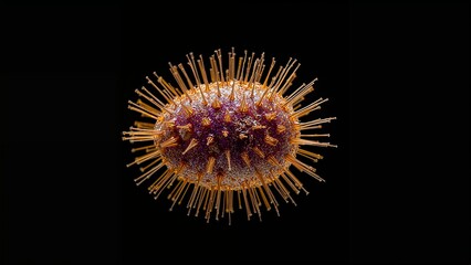 Ultra detailed macro photograph of a surreal pollen grain, vibrant colors, intricate geometric surface patterns, glowing textures