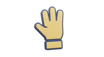 Isolated Cartoon Hand with Three Fingers Raised Illustration on Transparent